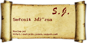 Sefcsik Józsa névjegykártya